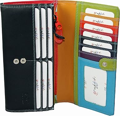 graffiti leather purse