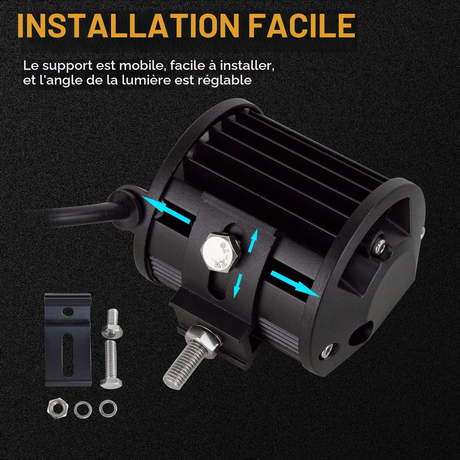 RIGIDON 59 cm Led Light Barre avec Faisceau Kit, 2x 10 cm Spot Feux Led 4x4
