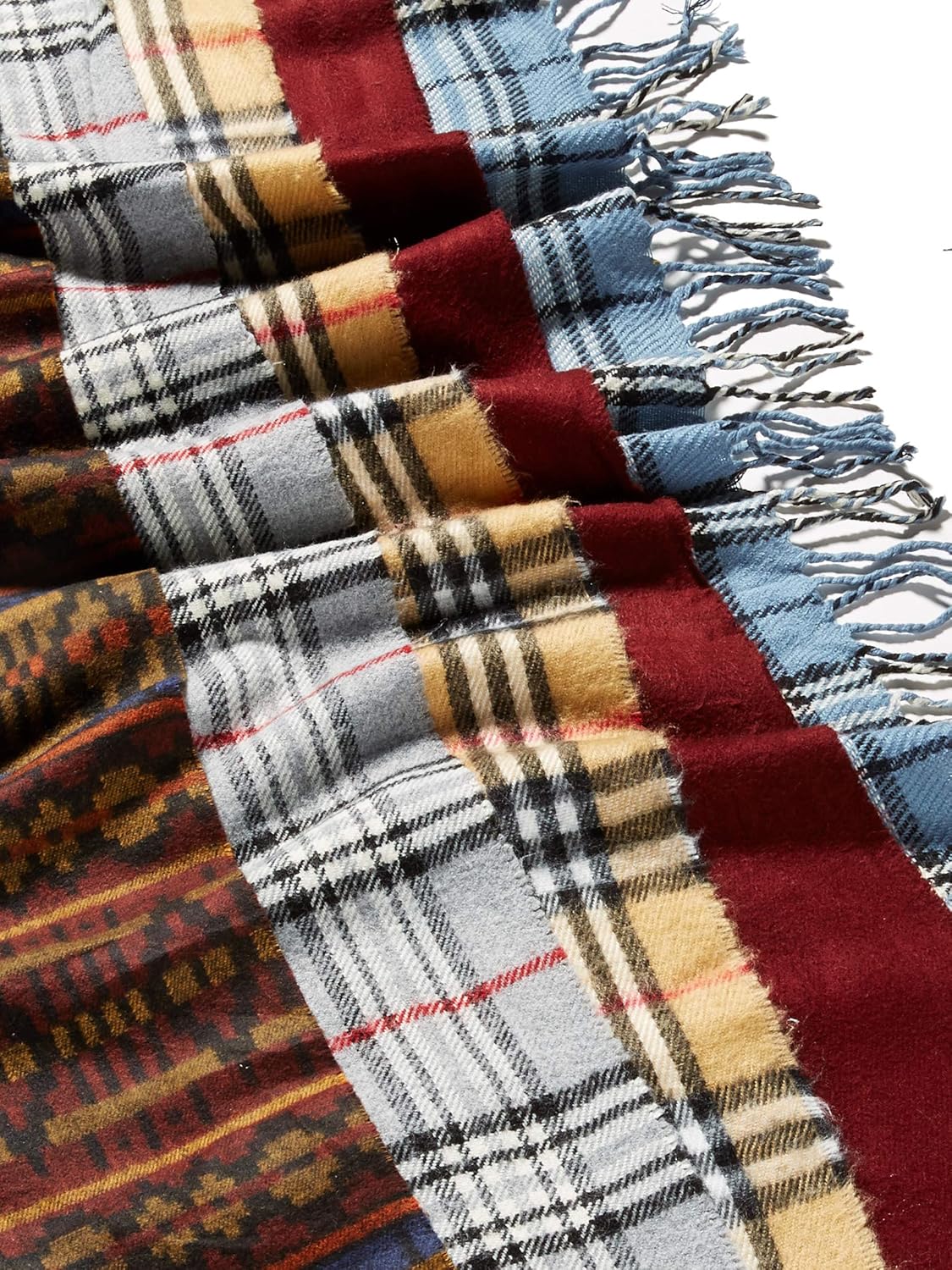 Warm Winter Scarf/Wrap | Unisex Scarves/Fashion Assorted Designs Pack of 5 (5 PACK- ASSORTED FASHION PLAIDS, 55"L X 12"W)