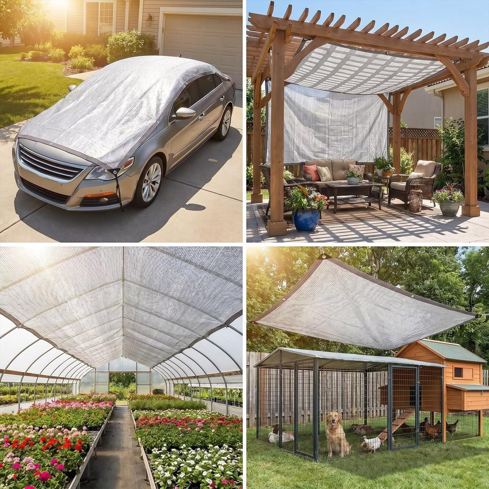95% Sonnenschutz Alu 1.6 x 8m für Wohnmobil Urlaub | 95% Aluminium, UV-Schutz, Hitzebeständig, atmungsaktiv, mit Ösen, für Auto, Hund, Camping, Garten