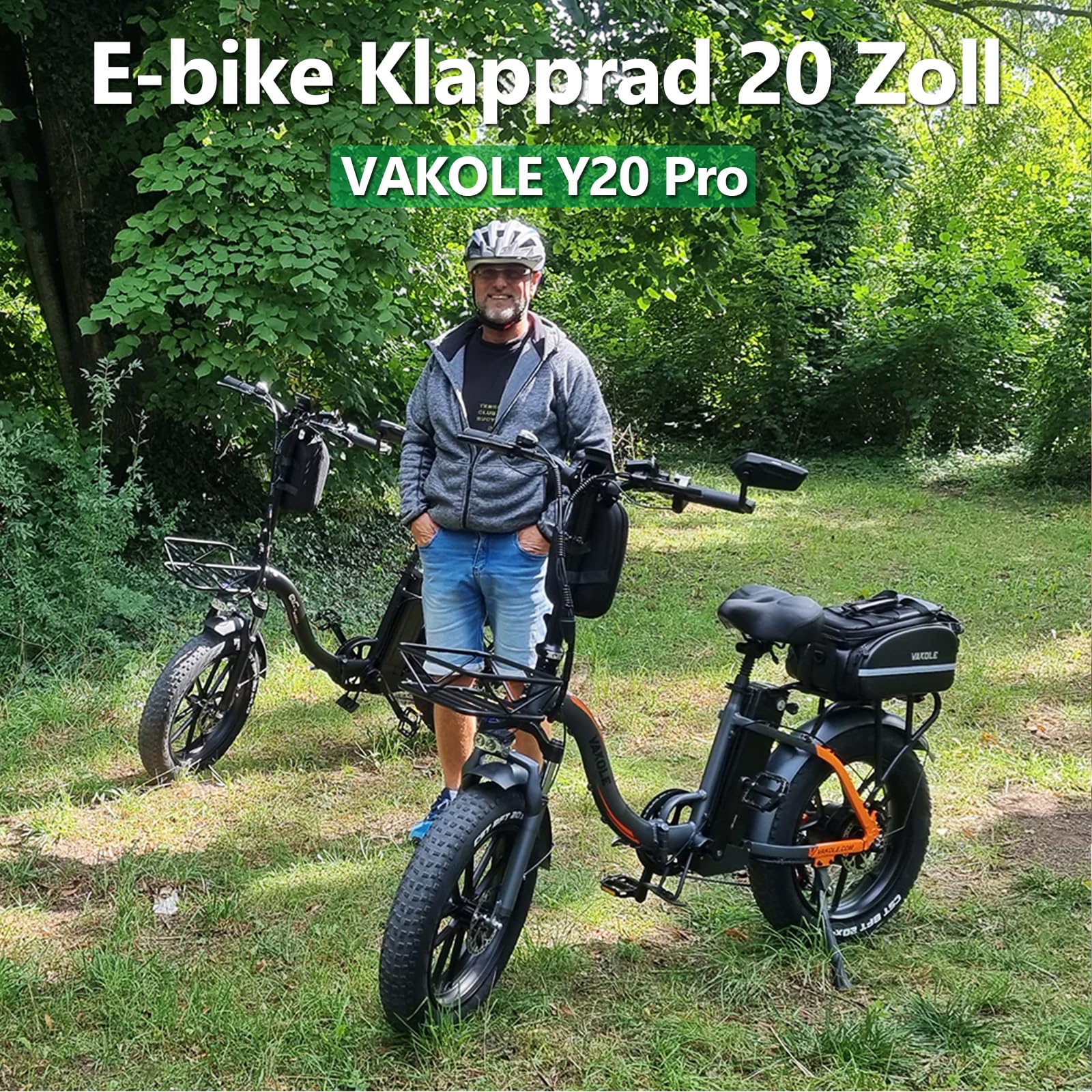 Y20 Pro E-Bike Klapprad Elektrofahrrad mit 48V30Ah Akku Bis zu 150KM | 20x4.0 Zoll, 250W Heckmotor, 7 Gang Schaltwerk, Tiefeinsteiger Fatbike Citybike für Damen u. Herren