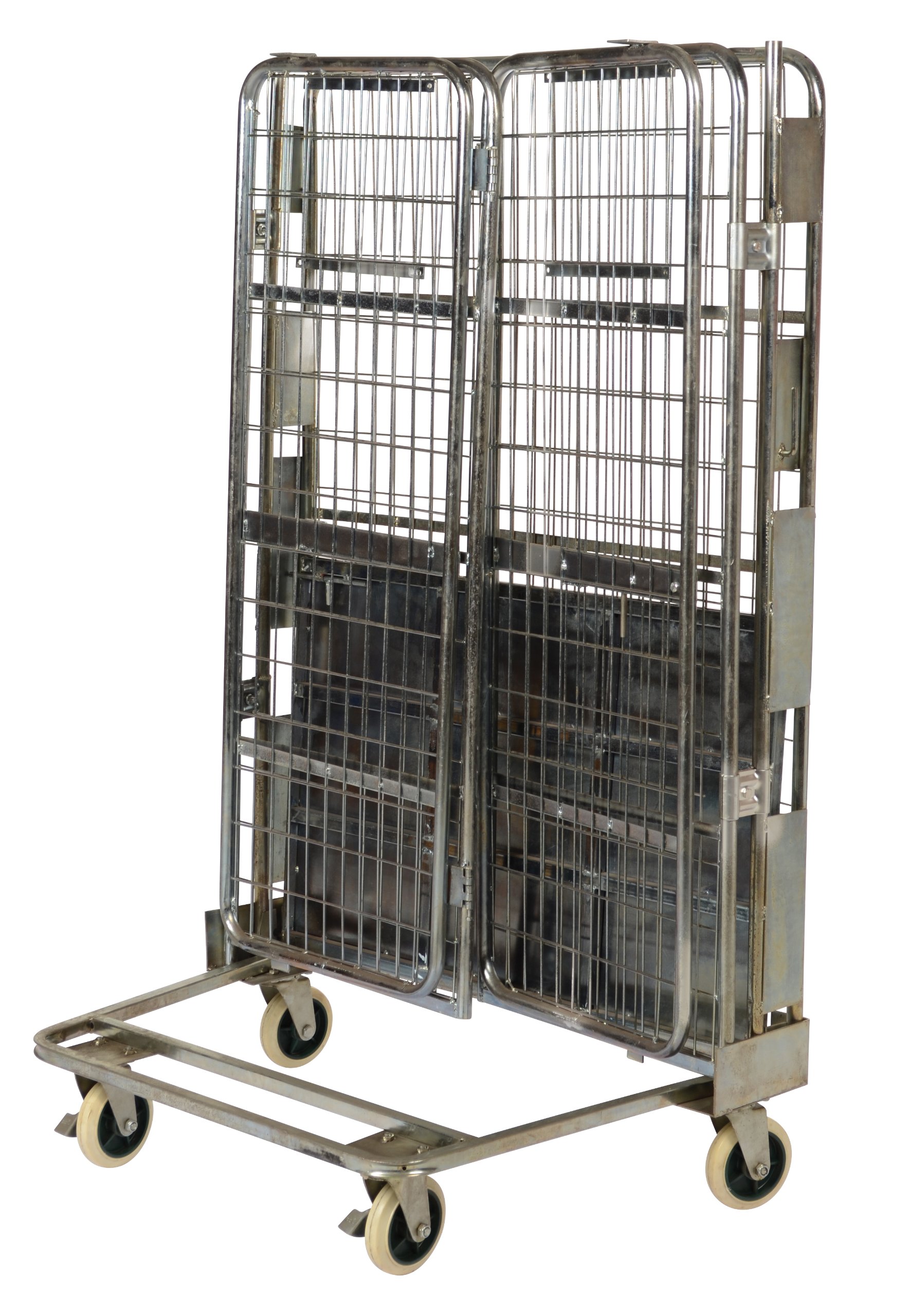 Vestil ROL-185 Steel Wire Cage Cart, 2 Shelves, Blue, 1100 lbs Load Capacity, 65-1/2