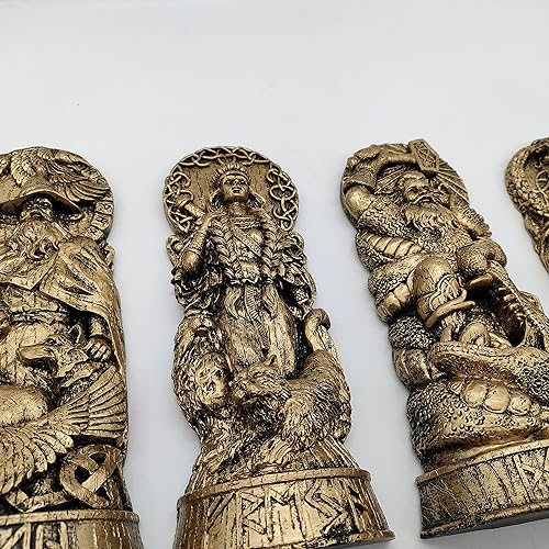 Miniatura 8 de Estatua de Loki, estatuas de dioses nórdicos, estatua vikinga, mitología nórdica, regalos de figuritas de resina, adornos escandinavos del panteón,