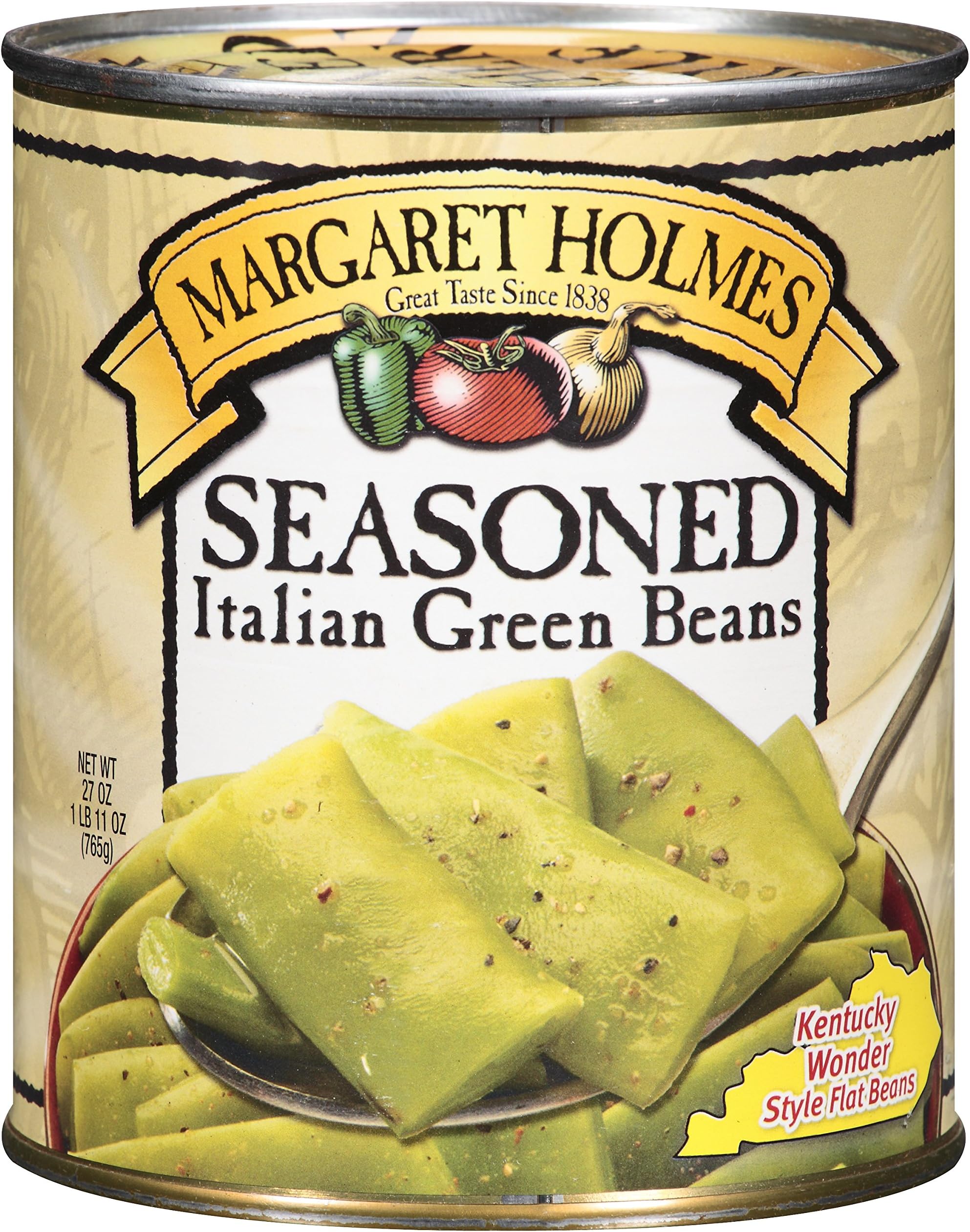 MARGARET HOLMES SEASONED ITALIAN GREEN BEANS 27 oz (Pack of 5) Canned Beans