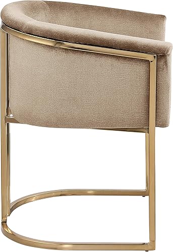Miniatura 6 de Meridian Furniture 758Beige-C Tierra Collection Modern  Silla de comedor tapizada contemporánea con lujoso terciopelo beige, acabado de latón
