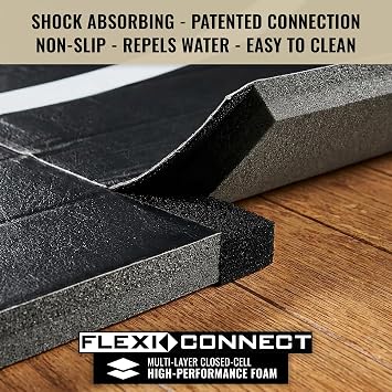 Dollamur 10x10x1.25 Wrestling Mat, Home Workouts, Exercise, with Circles, FLEXI-Connect