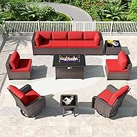 Vista 43 de Kullavik - Juego de muebles para exterior de 6 piezas con sofá modular de ratán de polietileno, color negro