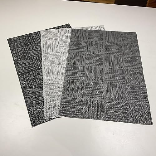 Miniatura 5 de Canglifull Juego de 4 manteles individuales cuadrados, manteles individuales de vinilo de PVC lavables resistentes al calor y manteles individuales