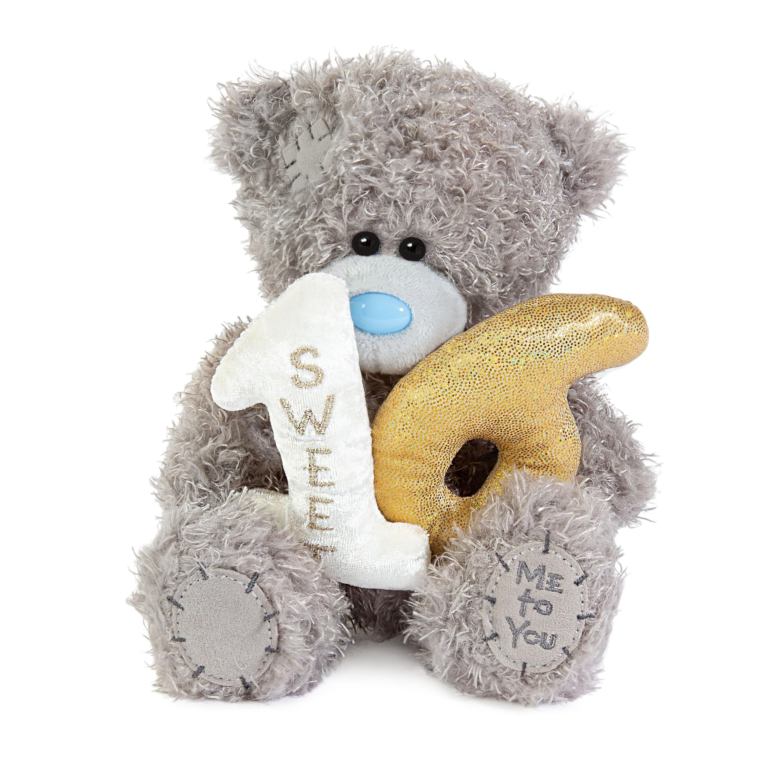Me to You Tatty Teddy 16th Birthday Plush 15cm-High Bear On Luxury Gift Plinth - Official Collection, Grey — view 3