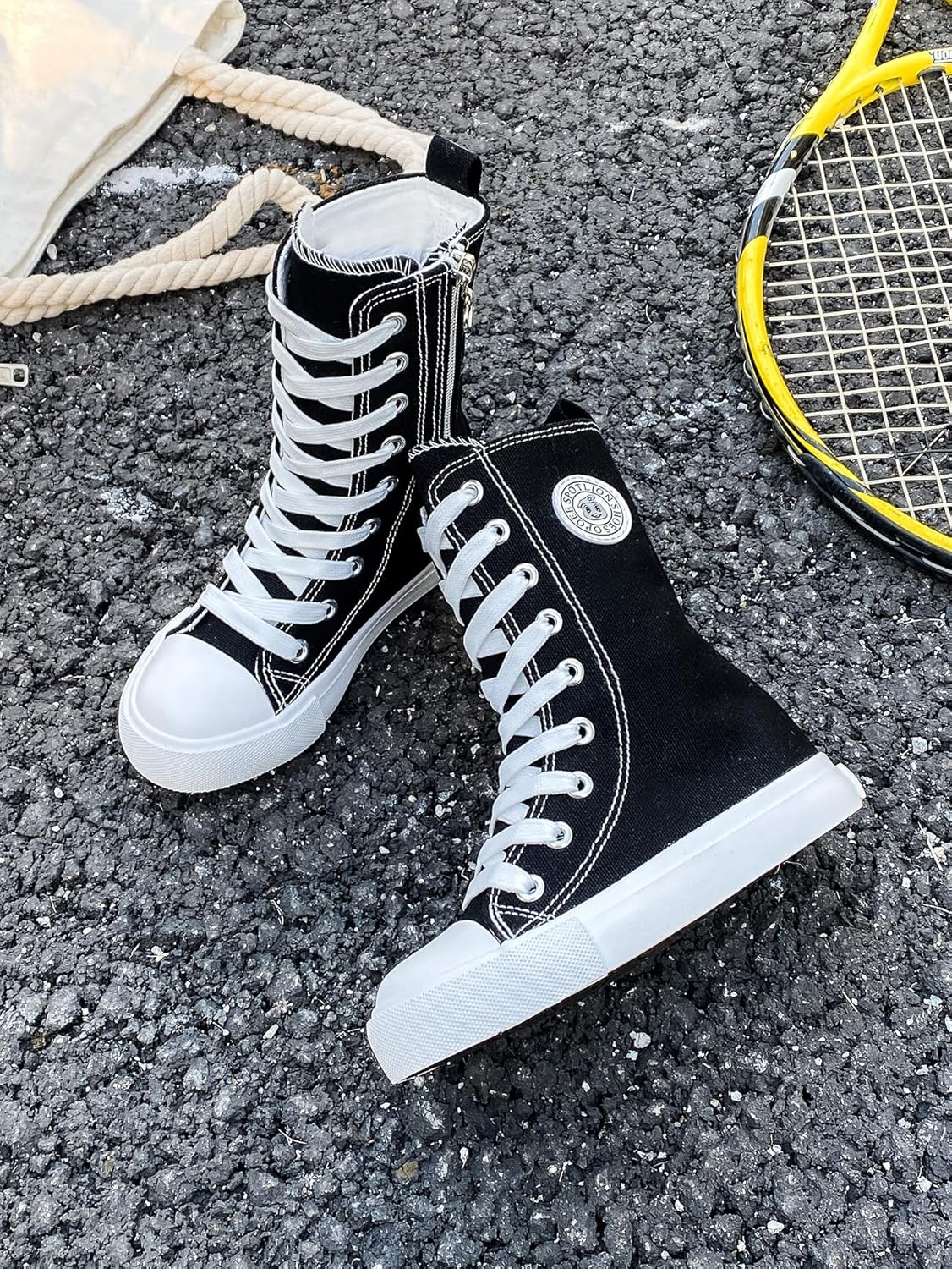 Knee high Shoes for Girls Boys and Girls High Top Children's Canvas Shoes Fashion S... - Image 4