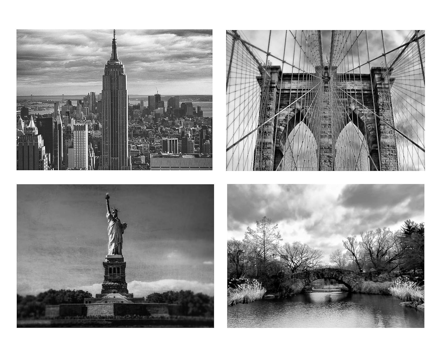 New York Wall Art Prints, Set of 4 5x7" Fine Art Prints of