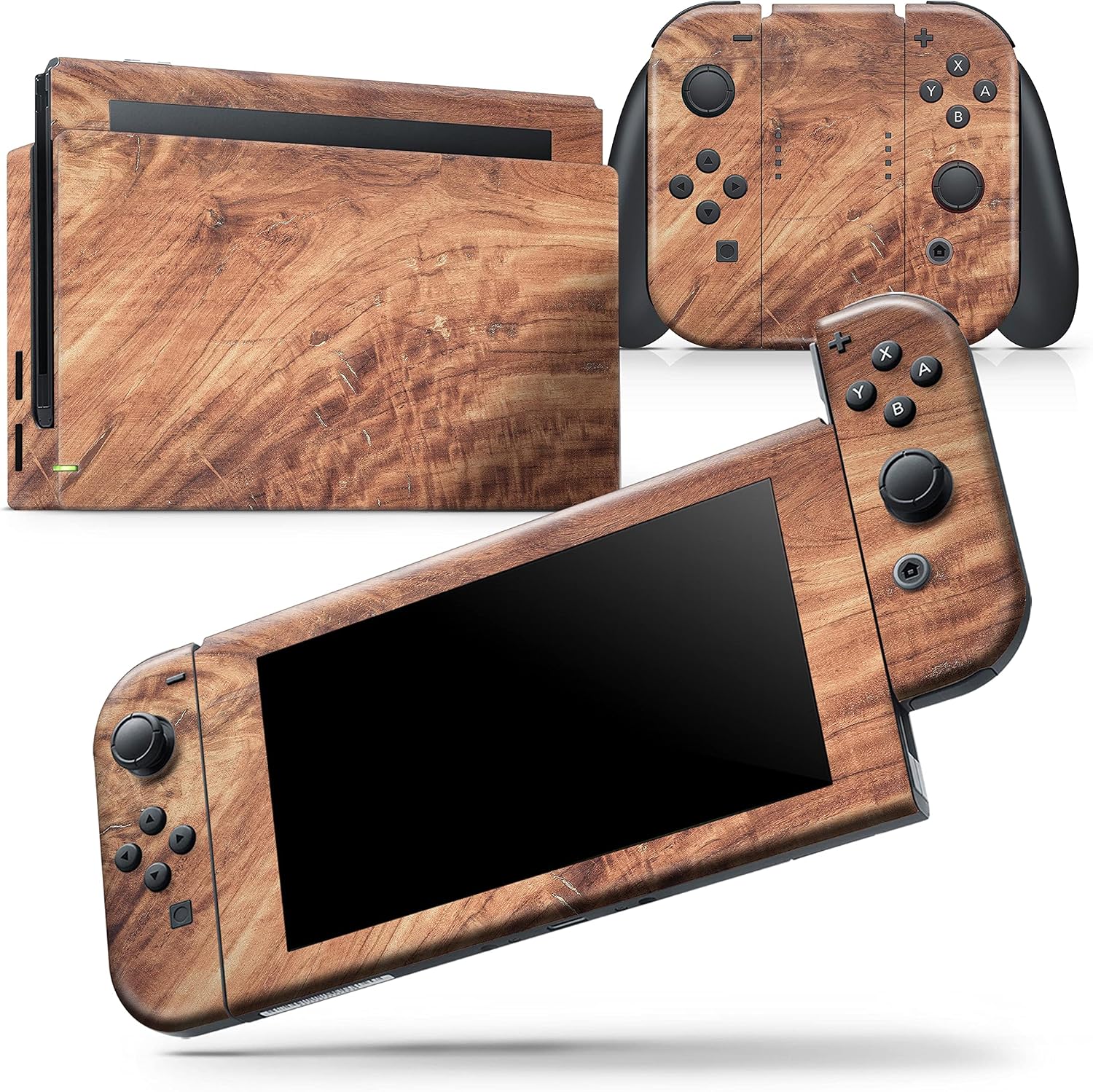 Design Skinz - Compatible with Nintendo Switch Console Bundle - Skin Decal Protective Scratch-Resistant Removable Vinyl Wrap Cover - Luxury Natural Wood V5