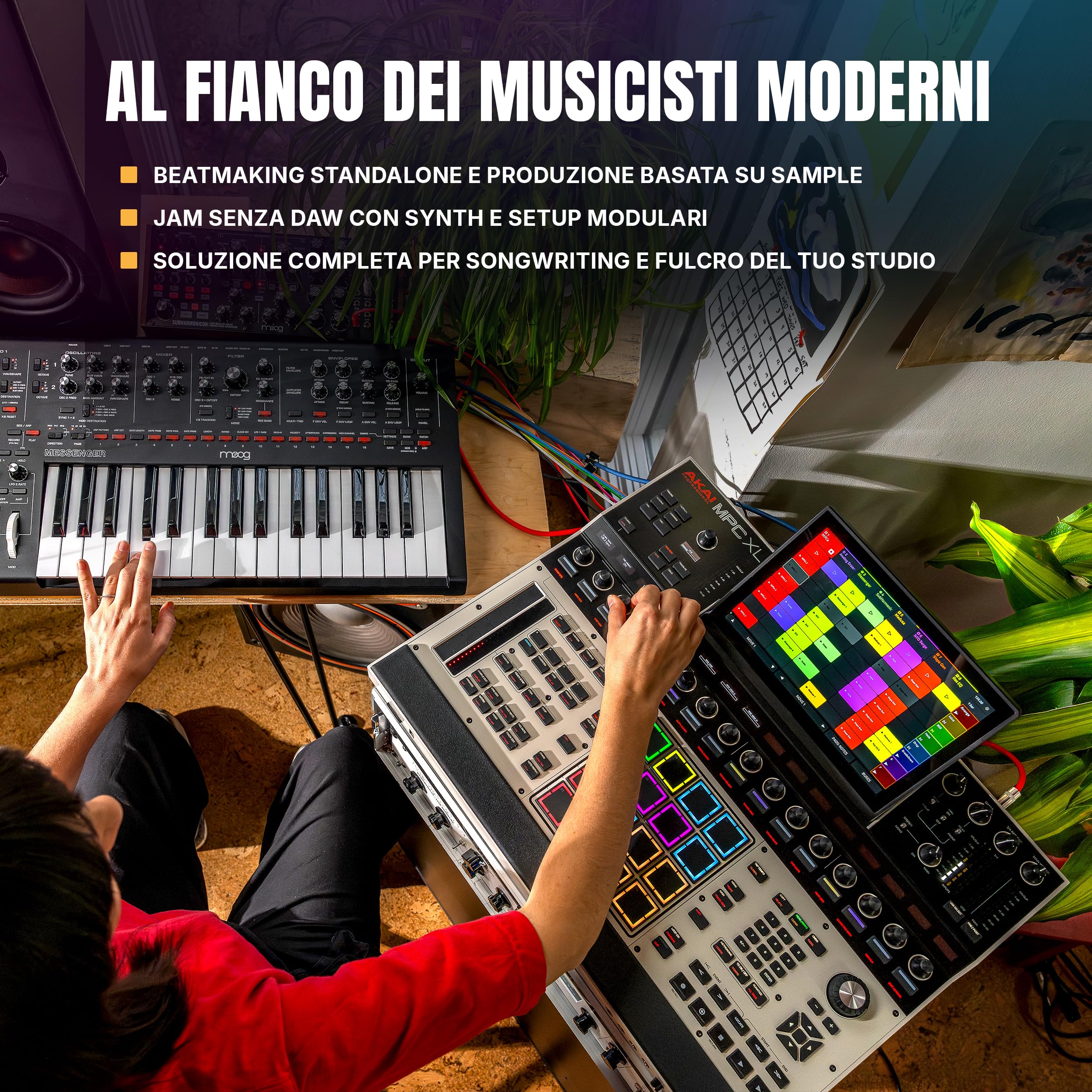 Akai Professional MPC XL Centro di Produzione Musicale | Standalone, Pad MPCe, Touchscreen, CPU 8-Core, 16GB RAM, 256GB SSD, per Campionamento, Sequencing e Produzione Musicale