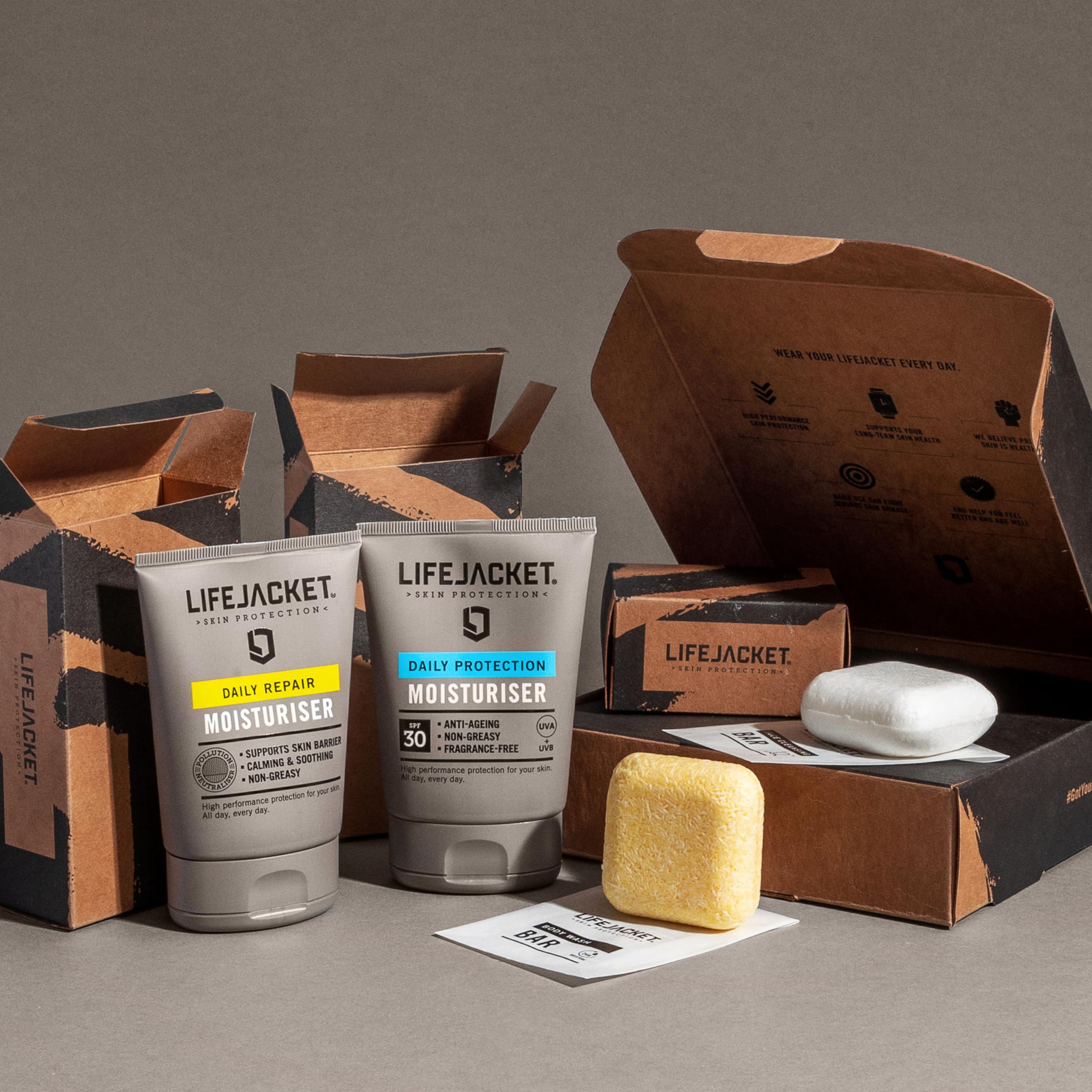 LifeJacket Daily Protection Set, SPF30 Moisturiser, Repair Hydration Face Cream - Image 4