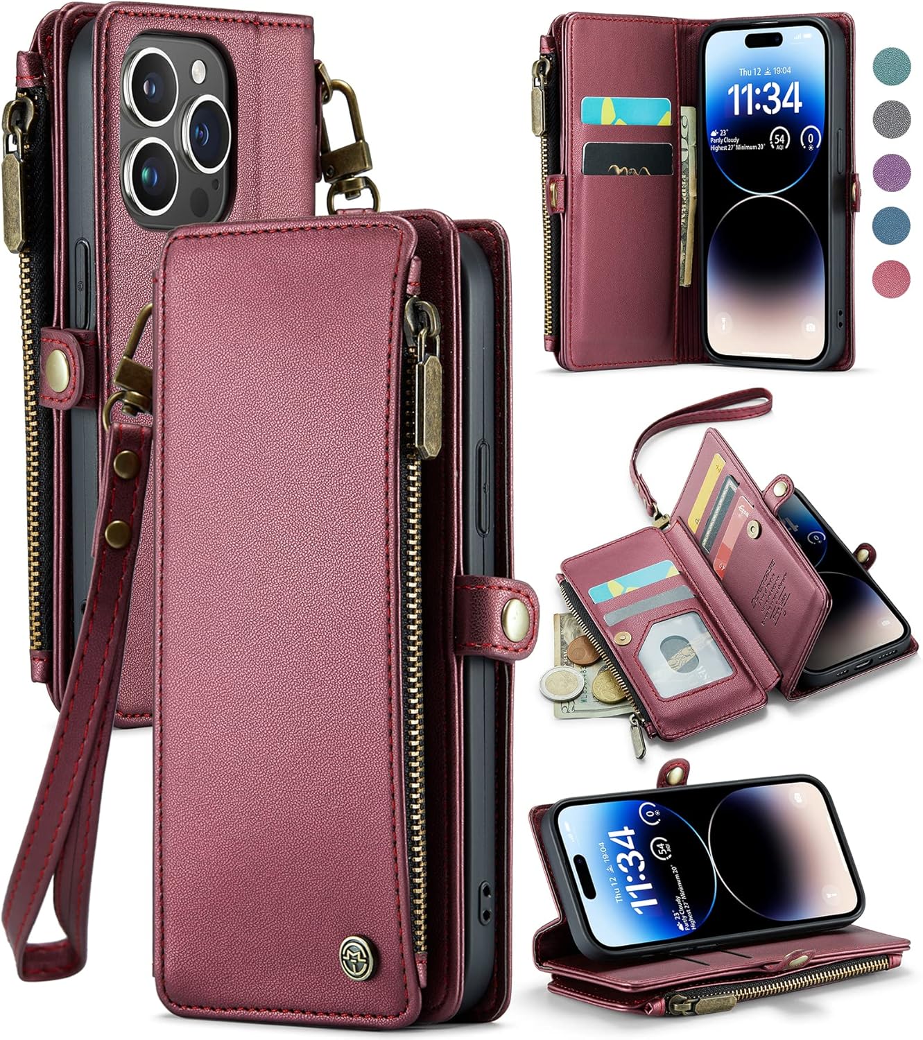 Seven Ziply Doble Compartimento Estuche Escolar Seven ZIPLY - Doble Compartimento, Gomas Para Bolígrafos, Color Morado Estuche