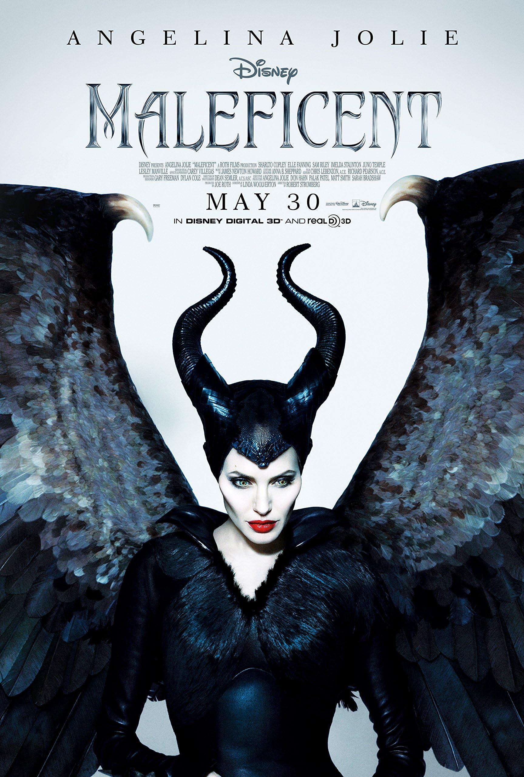 WMG Maleficent (2014) 24" x 36" - Movie Poster (Thick) - Angelina Jolie, Elle Fanning, Sharlto Copley