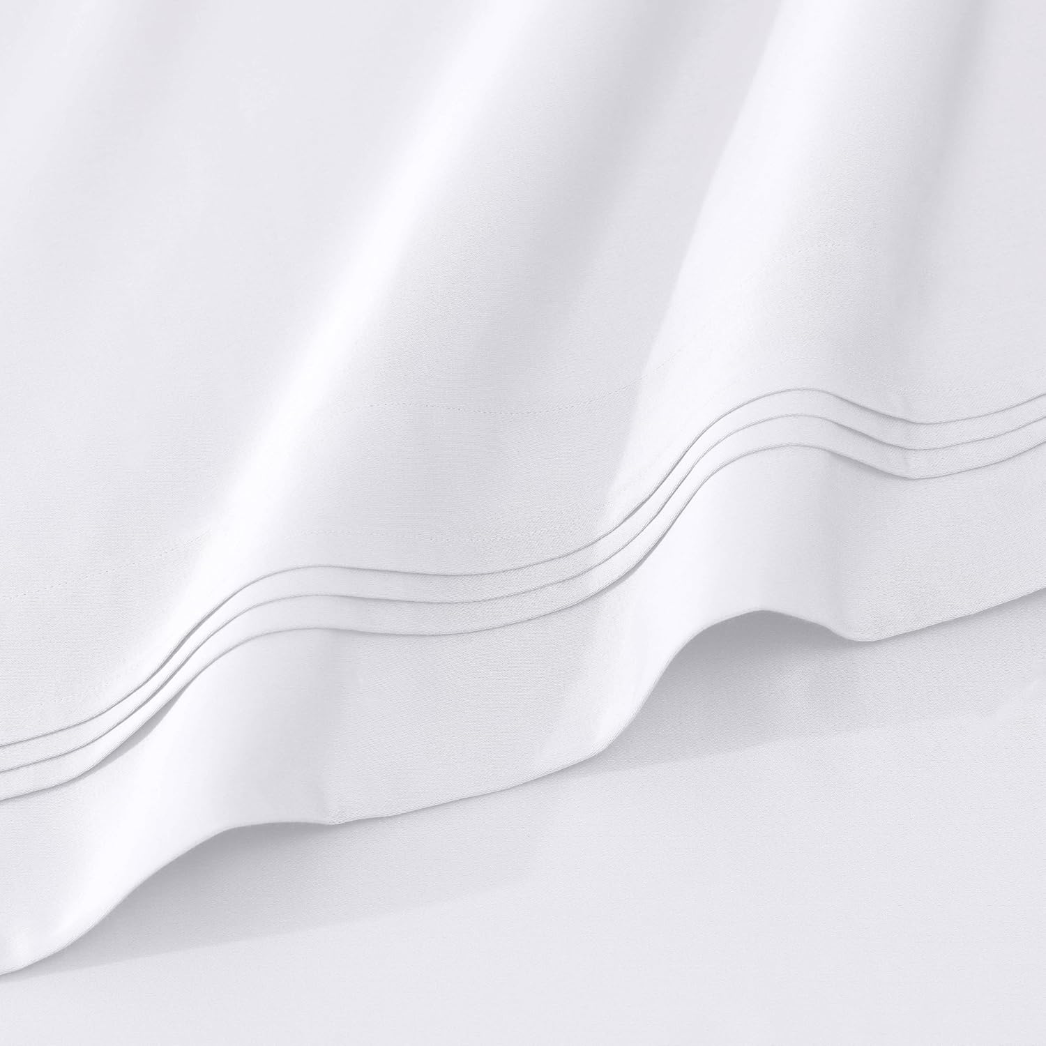 Superior Extra Deep Pocket 20 Inch Sheet Set, 1000 Thread Count Egyptian Cotton Sheets, 4 Piece Bed Sheets, Sateen Weave, 1 Fitted Sheet, 1 Flat Sheet, 2 Pillowcases, California King Size, White