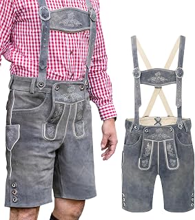 Lederhosen Men, Genuine Leather - Antique German Lederhosen, Bavarian Oktoberfest Trouser