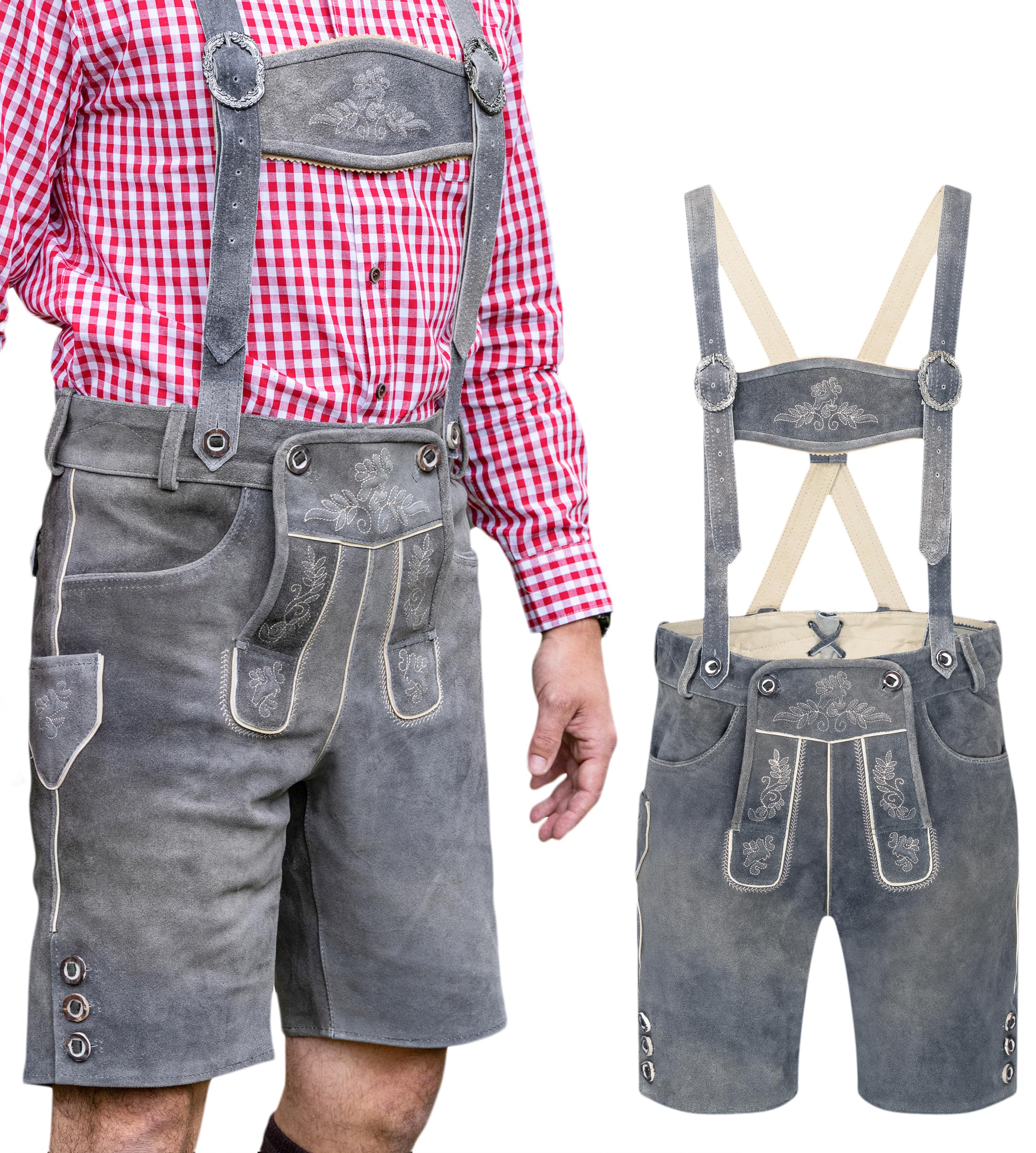 Schöneberger Trachten Couture Lederhosen Men, Genuine Leather - Antique German Lederhosen, Bavarian Oktoberfest Trouser