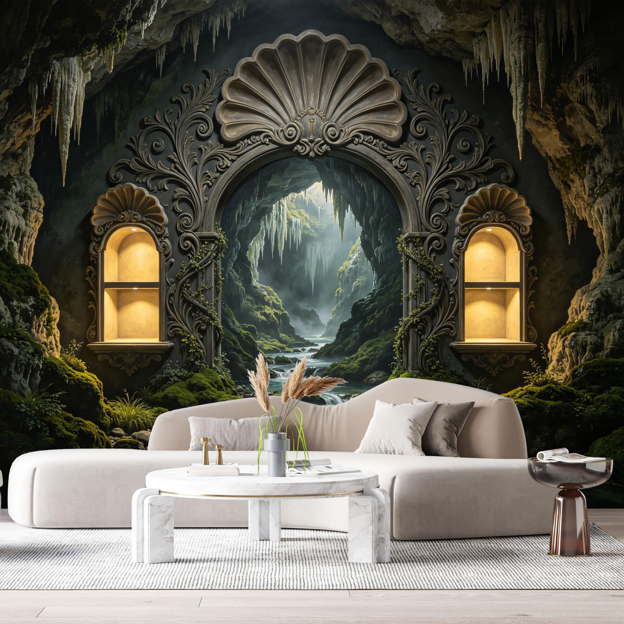 Custom Size Wall Murals Coastal Ocean View Waves Sunset 3D Trompe L'Oeil SelfAdhesiveWall Fabric Removable Wallpaper Wall Decor for Living Room Bedroom Bathroom