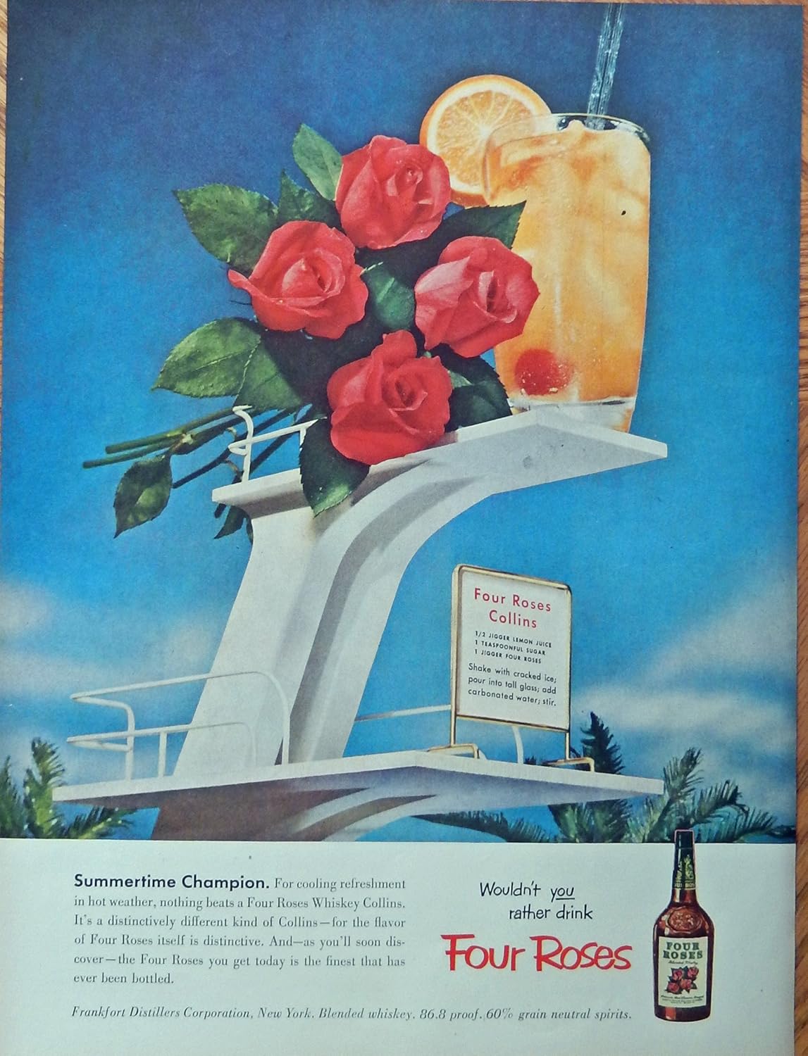 Amazon.com: Four Roses Whiskey, 50's print ad. full page color ...