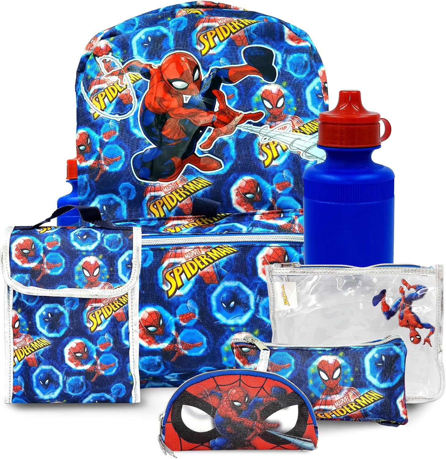 Spiderman Backpack 6 Pcs Set - 16" Kindergarten Elementary Kids Spider Man Avengers Backpack For Boys 4-6 - Marvel Spiderman Gift Bookbag - Image 7