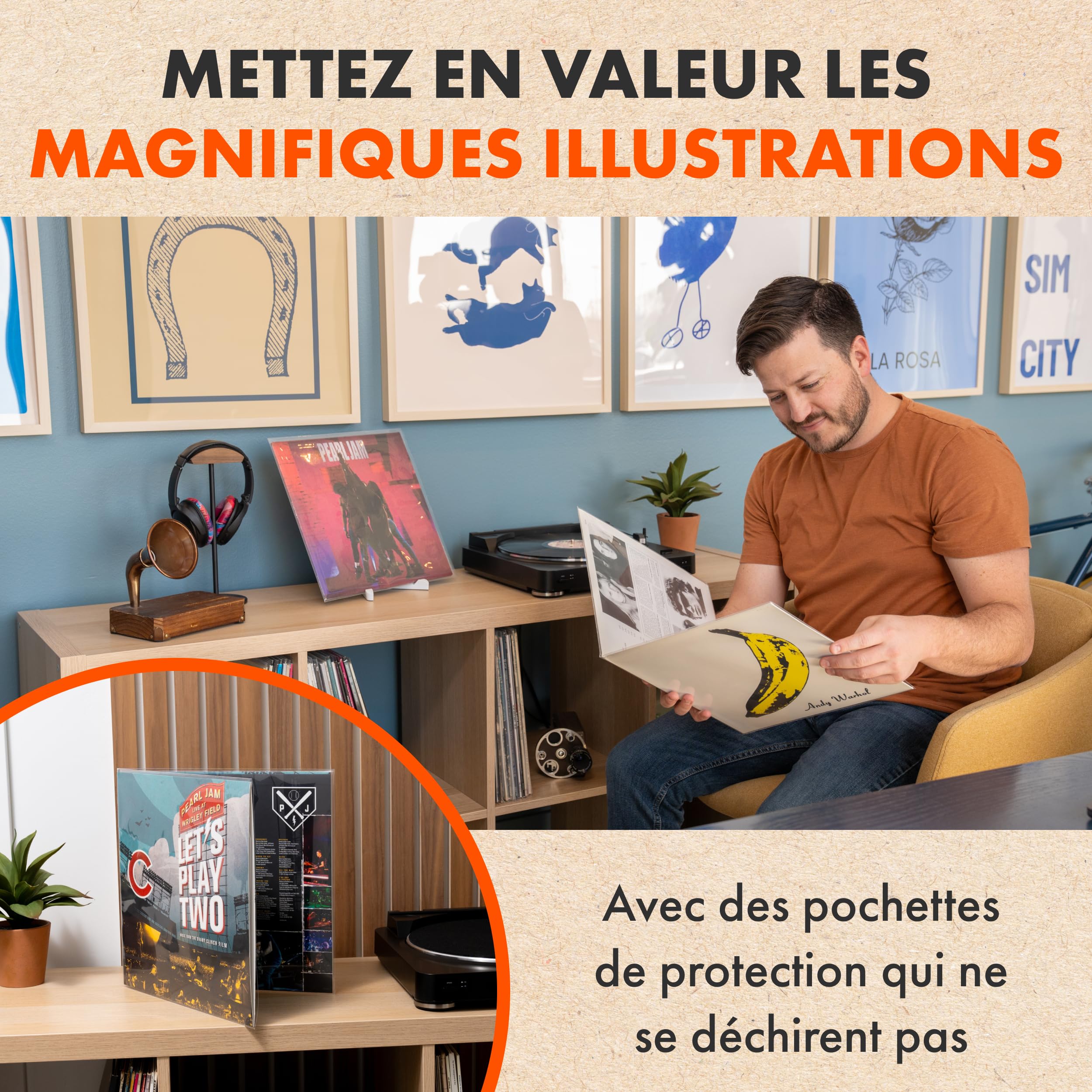 50x Pochettes GATEFOLD Disque Vinyles 33 Tours | Dépliables Pochettes Crystal pour 33T Albums LP Simples Doubles | Polypropylène Plastique Transparente