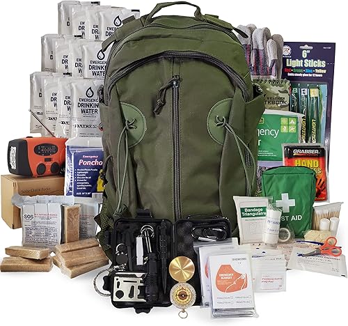Kit de emergencia para 2 personasmochila de supervivencia para 72 horas para desastres naturales, huracanes, emergencia o situaciones de error