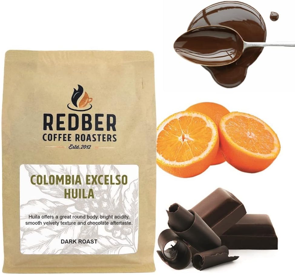Redber Colombia Excelso Huila, Coffee Roasted to Order (Dark, Beans) (250g)