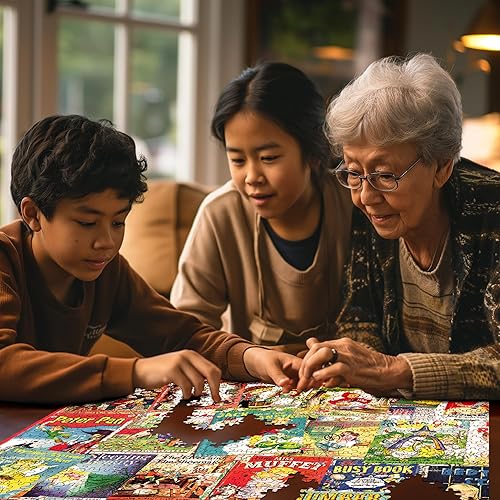 Miniatura 5 de White Mountain Rompecabezas vintage de cuentos de hadas para adultos, rompecabezas de 1000 piezas para niños