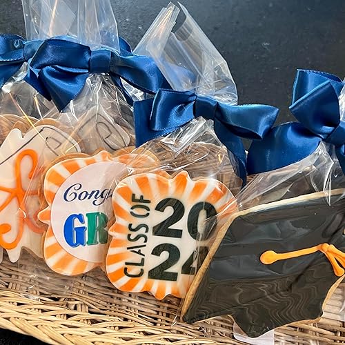 Miniatura 6 de Galletas para diploma con tapa de graduación, 6 galletas decoradas envueltas individualmente con lazo BakersDozenToGo
