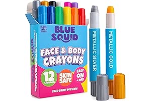 Blue Squid 12-Color Twistable Washable Face Crayons