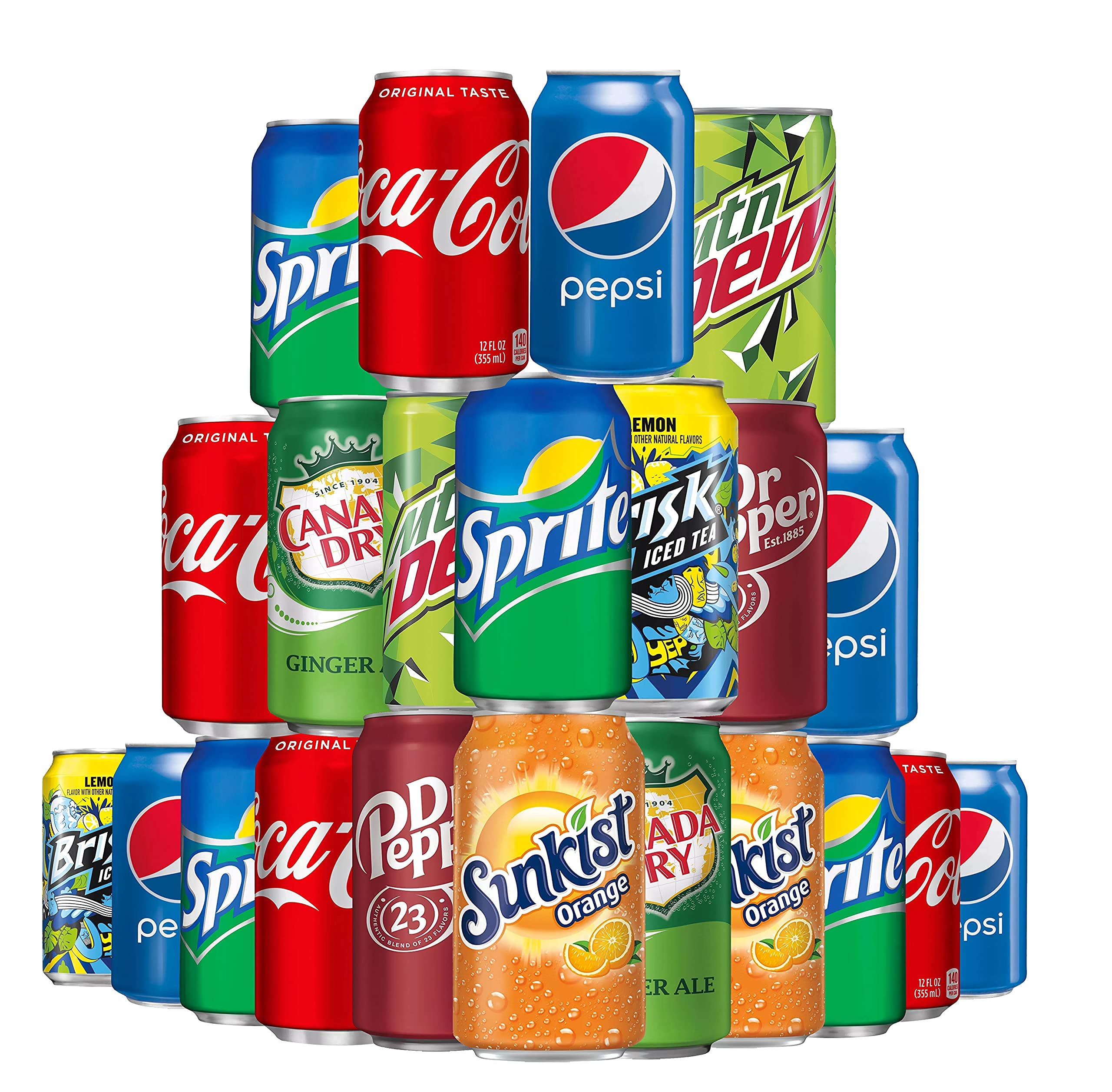 22 Soda Variety Pack, a Soft Drink Assortment of CocaCola, Pepsi