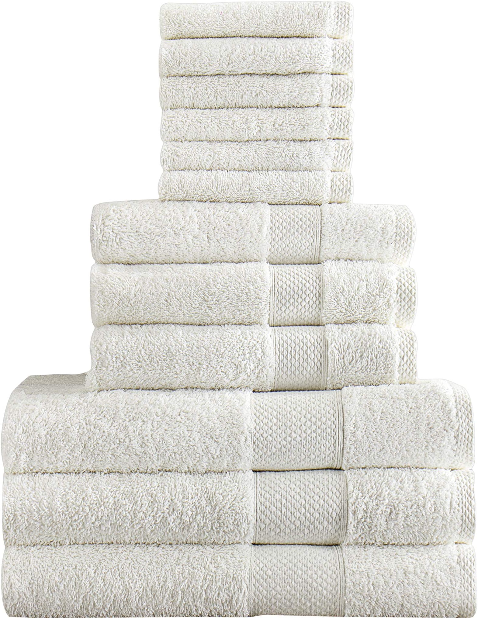 Towels Beyond12 Piece Plush Luxury White Set 100% Cotton Bath Hand Extra Large Washcloth