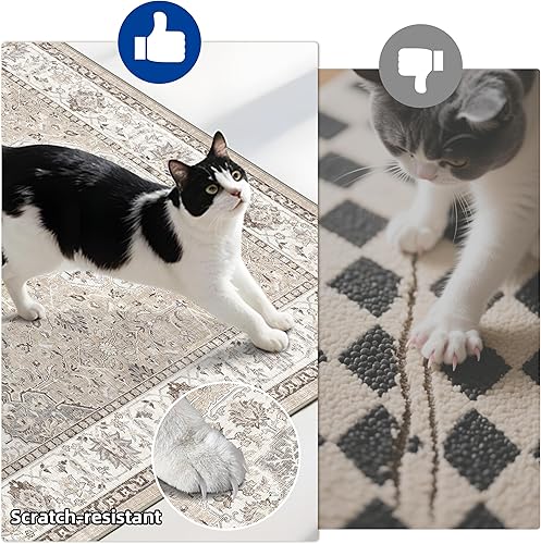 Miniatura 285 de Alfombra lavable para pasillo y de cocina, alfombra de entrada, vintage, suave para el suelo, alfombra antideslizante para interiores, para baño