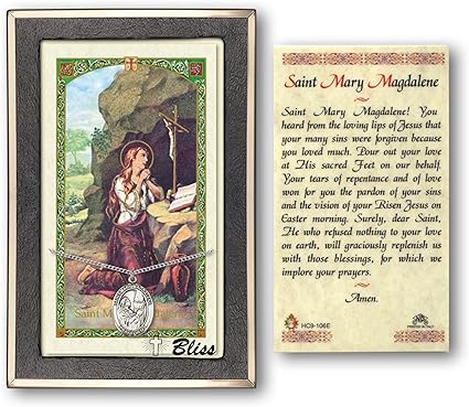 Amazon.com: Medalla de Santa María Magdalena en una cadena de eslabones  Lite de 18.0 in con una tarjeta de oración a Santa María Magdalena : Ropa,  Zapatos y Joyería