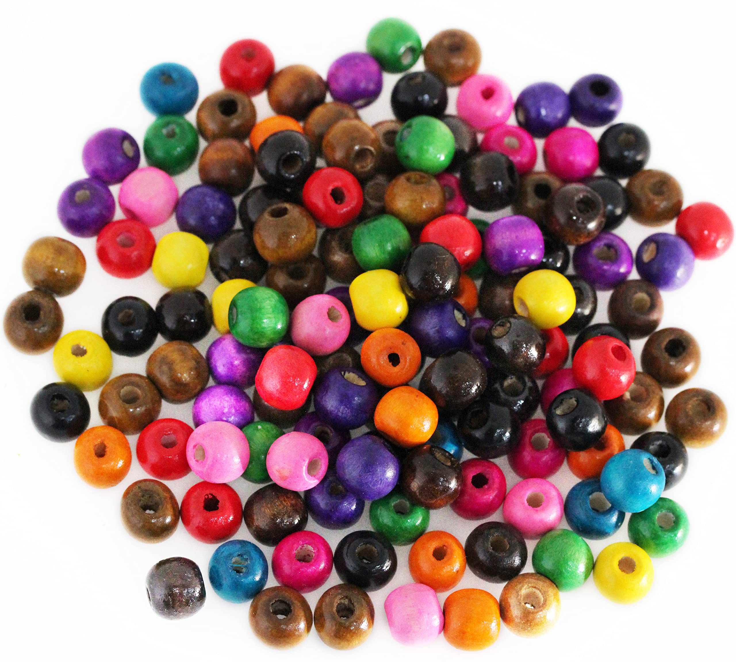 Perles en bois multicolores 11 x 12 mm de forme ovale pour donner du relief à vos bracelets