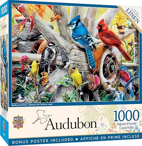 MasterPieces Audubon 1000 Puzzles Collection - Rompecabezas de 1000 piezas, collage de pájaro cantor