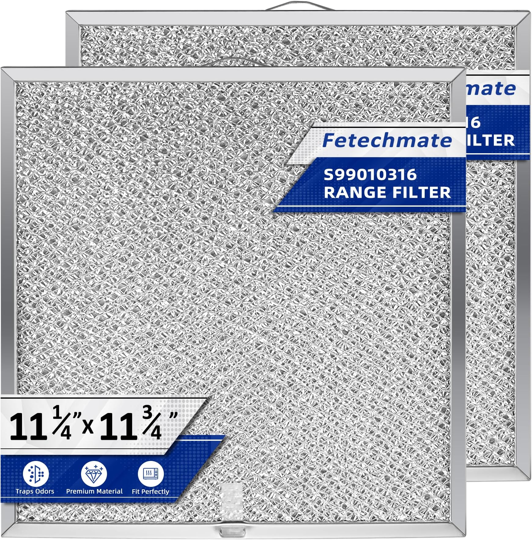 S99010316 99010316 Range Hood Grease Filter 11-1/4" x 11-3/4" Fit for Br-oan Nu-tone Ken-more Range Stove by Fetechmate Replace 990721400A, 990721400, WA65AF, NTK7450000 2 PACK