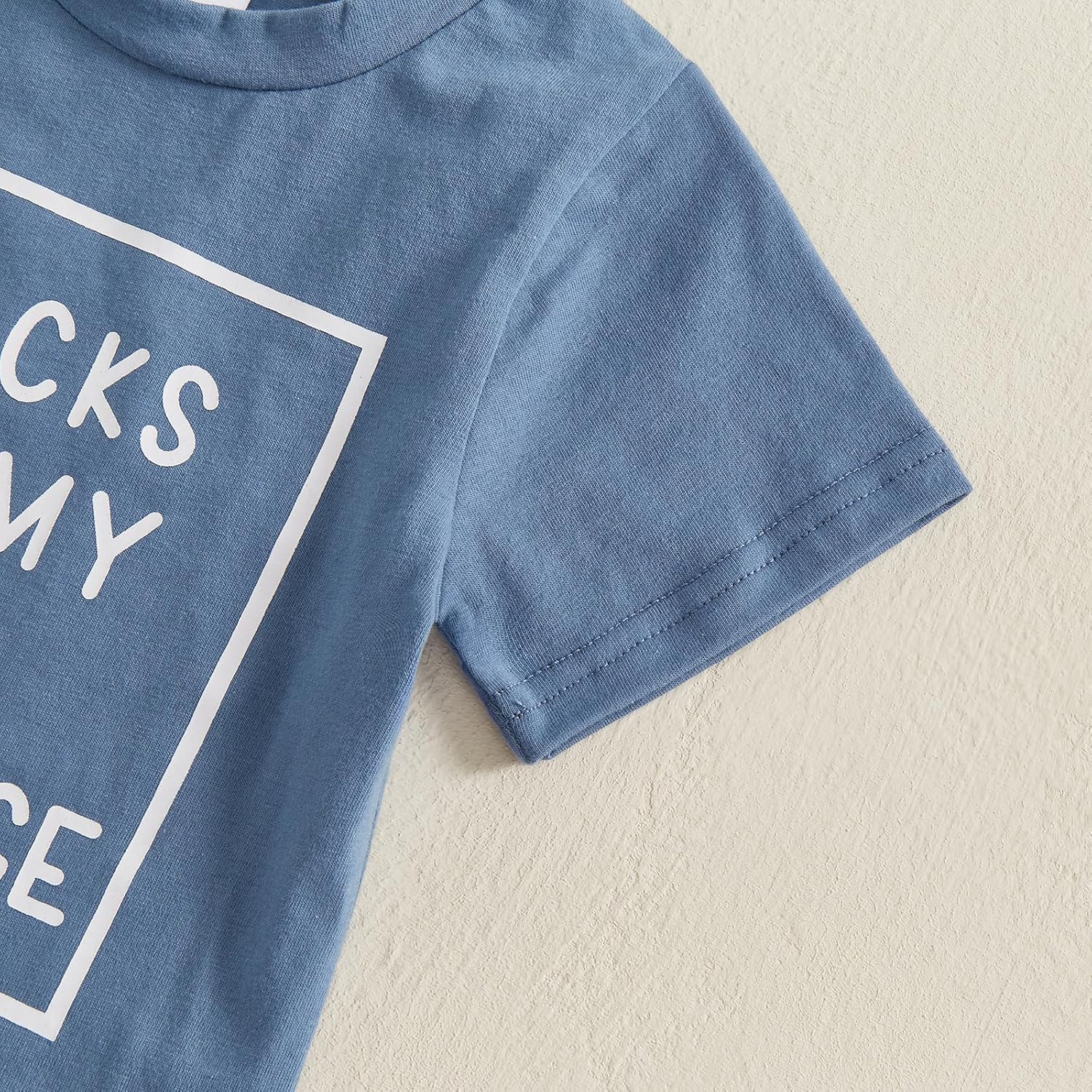 Tsultryofs Baby Boy Summer Clothes Infant Toddler Outfit Letter Graphic Print Short Sleeve T-Shirt Tops and Casual Shorts Set - Image 5