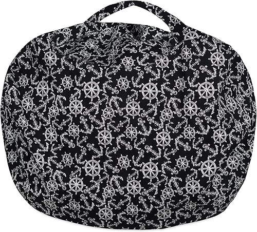 Miniatura 219 de Posh Funda de Silla Puf Rellenable para Almacenamiento de Animales de Peluche para Niños - Organizador de Juguetes Infantiles, Grande-38 - Lona