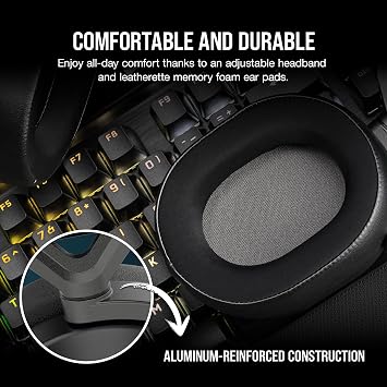 Corsair HS65 Wireless Multiplatform Gaming Headset with Bluetooth - Dolby Audio 7.1 - Omni-Directional Microphone - iCUE Compatible - PC, Mac, PS5, PS4, Mobile - Carbon