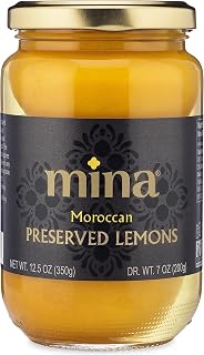 Mina Preserved Beldi Lemons 12.5oz Jar - Authentic Moroccan, Vegan Keto Gluten-Free Kosher Non-GMO for Tagine Couscous Salads
