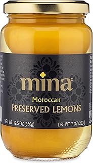 Mina Preserved Lemons - 12.5 Ounce, Authentic Moroccan Preserved Lemons, Ideal for Tagine, Couscous, Salads, Non-GMO, Vegan, Keto, Kosher, Gluten Free