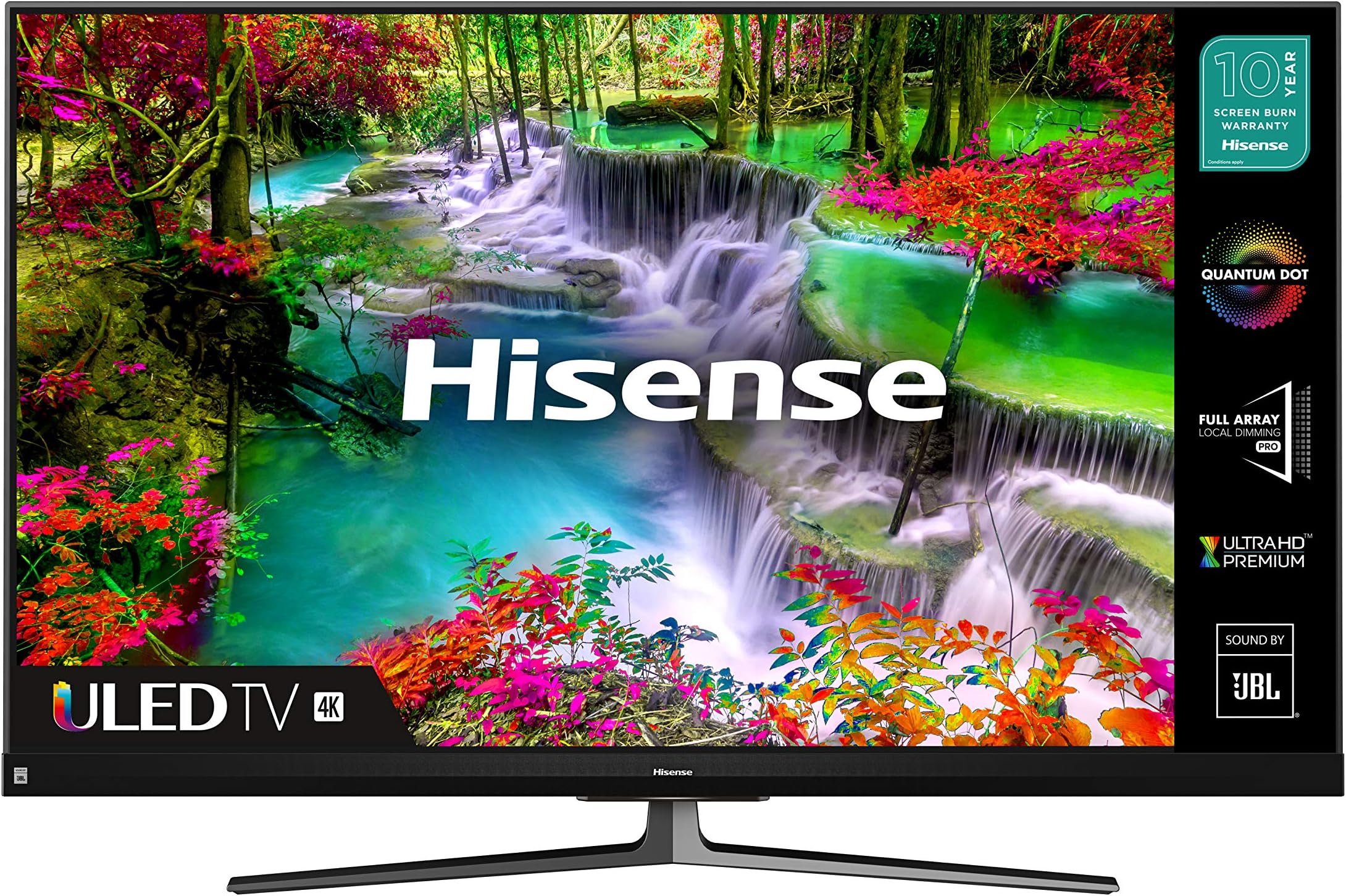 HISENSE 55U8QFTUK Quantum Series 1000-nit 55-inch 4K UHD HDR Smart TV with Freeview play, and Alexa Built-in (2020 series), Silver [Energy Class G]