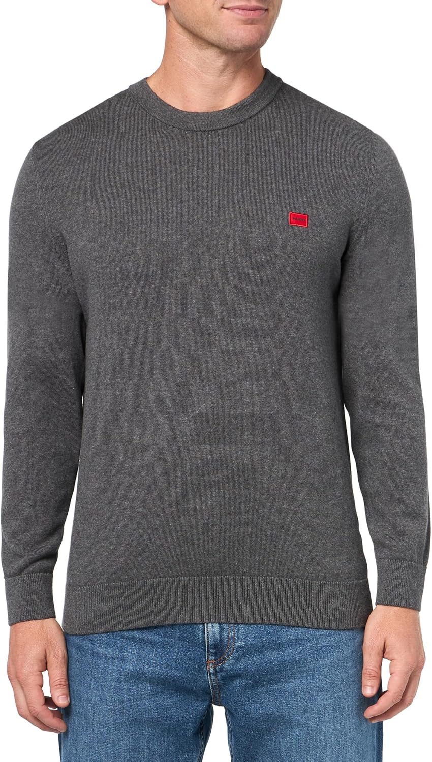 Hugo Men's Small Woven Label Cotton Sweater