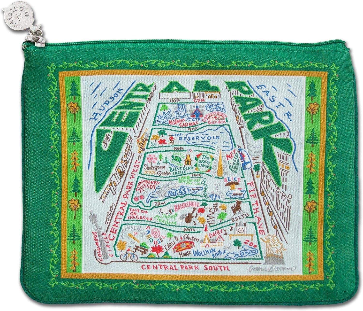 catstudio Natural Central Park Zipper Pouch Purse | Holds Your Phone, Coins, Makeup, Dog Treats, & Tech Tools