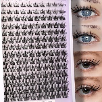 Lash Clusters Wispy Eyelash Cluster Eyelash Extensions Clusters Lashes Extension Natural Look Eyelashes Fairy Lash Clusters Manga Individual Lashes for Self Application 8-16MM