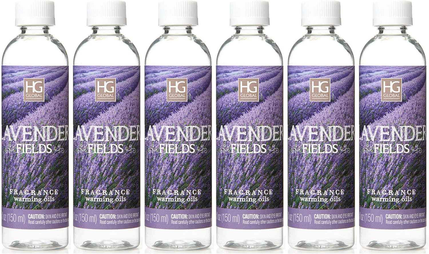 Hosley Grade Concentrated Lavender Fields Scented Warming Oils for - Box of 6/6 fl oz Each Ideal Gift for Weddings, Spa, Bathroom W1