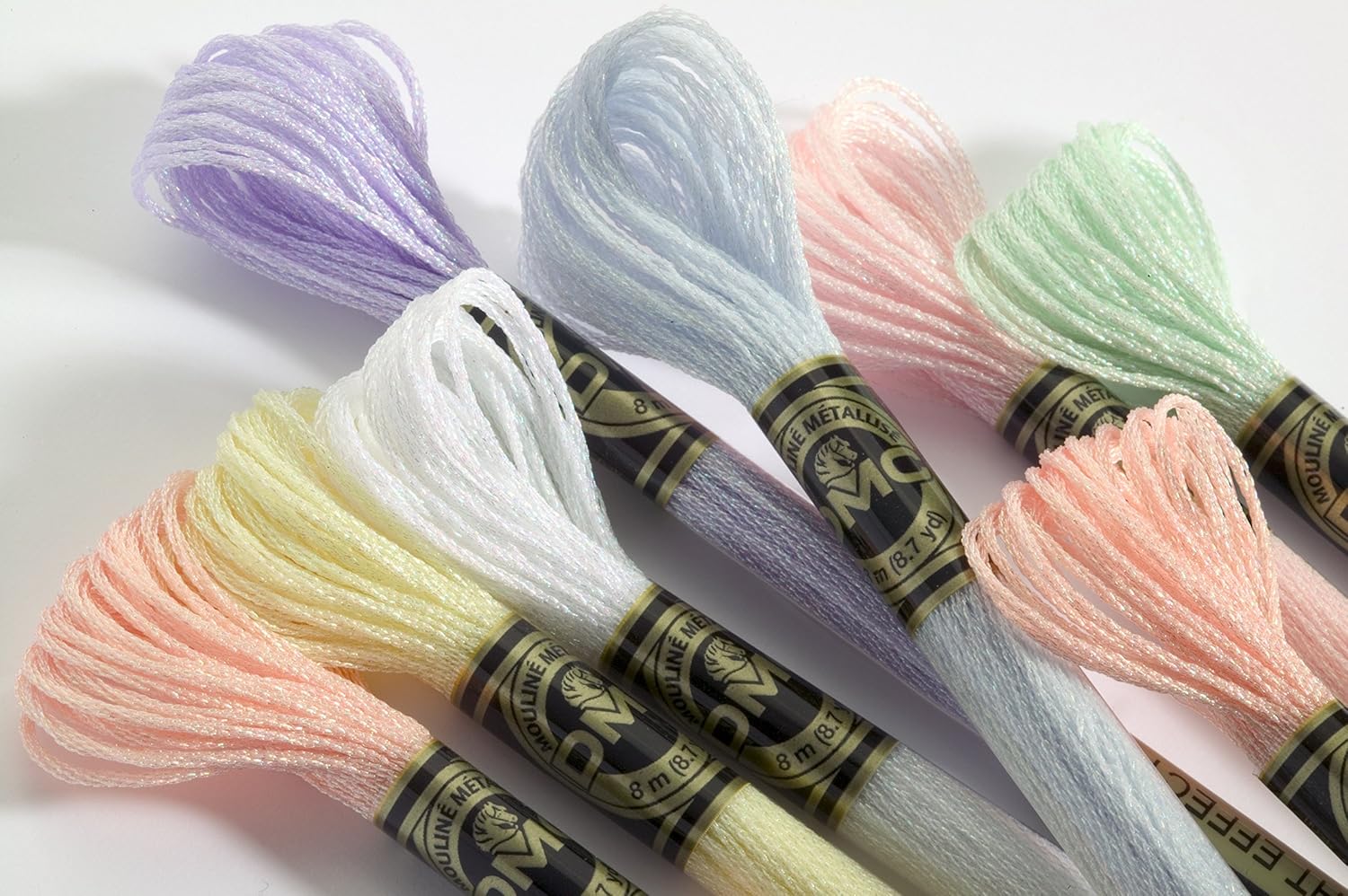 DMC 317W-E5200 Light Effects Polyster Embroidery Floss, 8.7-Yard, White